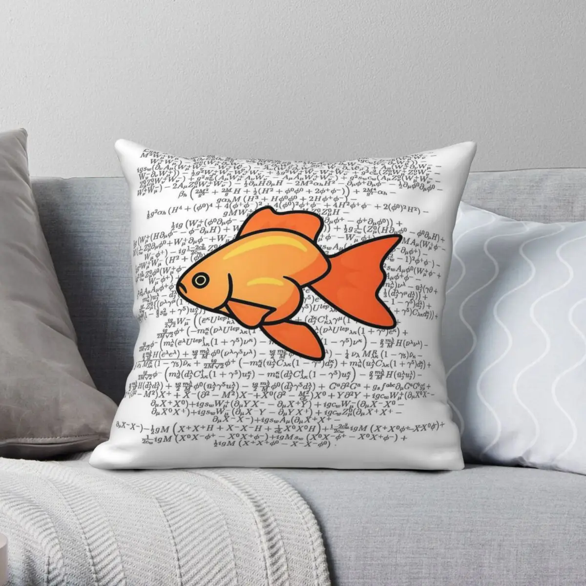 Standard Goldfish Model Square Pillowcase Polyester Linen Velvet Creative Zip Decor Sofa Cushion Cover 45x45