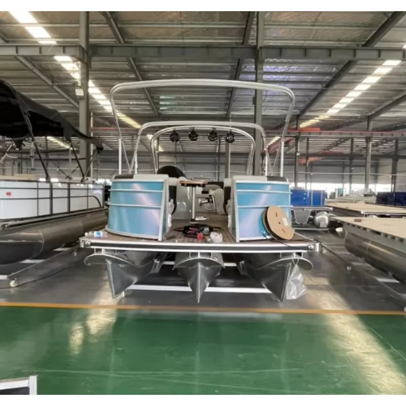 Commercial Custom Aluminum Cartoon Floating Party Trimaran Boat Trailer Optional For Sale