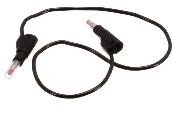 5472 Retractable Stacking Banana Plug Cable - Black 0.5 mete