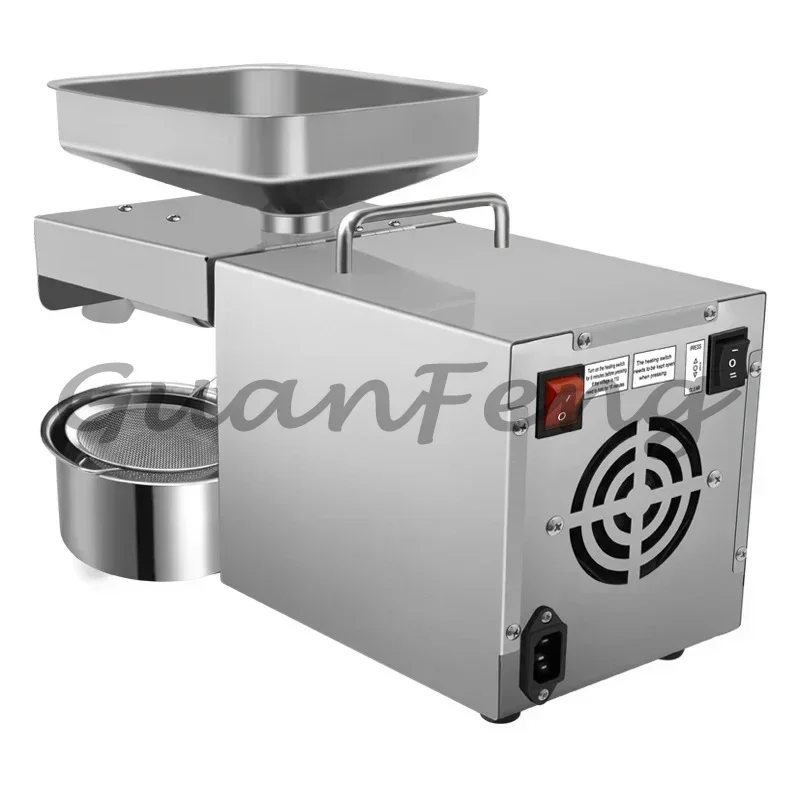610W 110V/220V Household Stainless Steel Electric Oil Press T6W Oil Extractor for Peanut Sesame & Flaxseed Oil Pressing