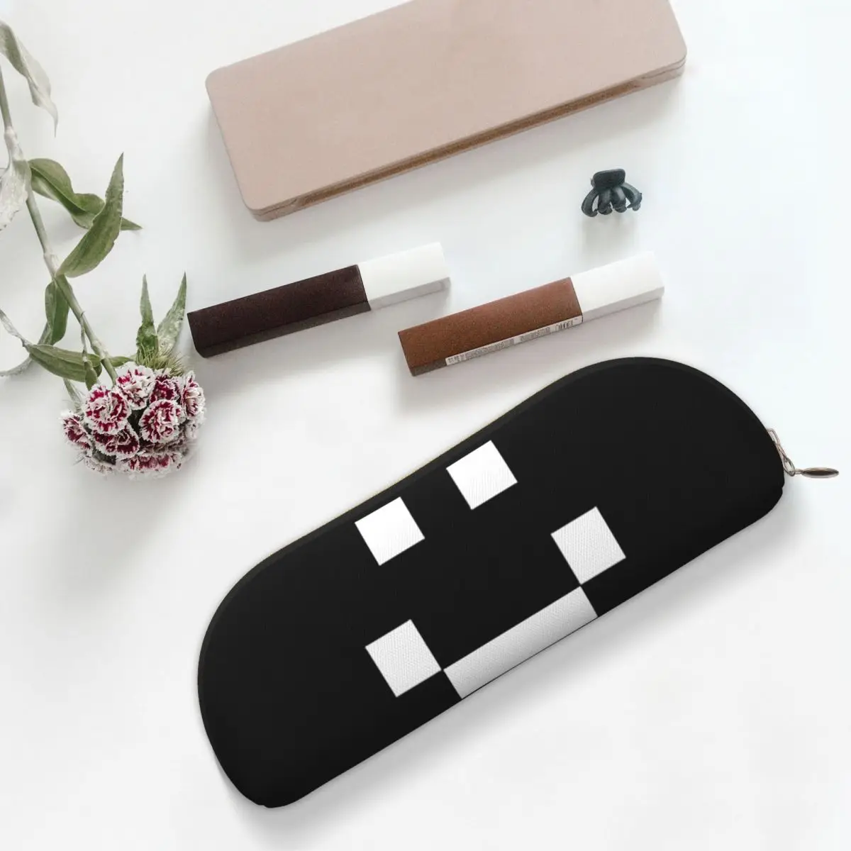 Quackity Merch Smile Logo مقلمة حامل قلم تخزين لوازم القرطاسية سعة كبيرة صندوق القلم حقيبة أقلام رصاص للبنين بنات