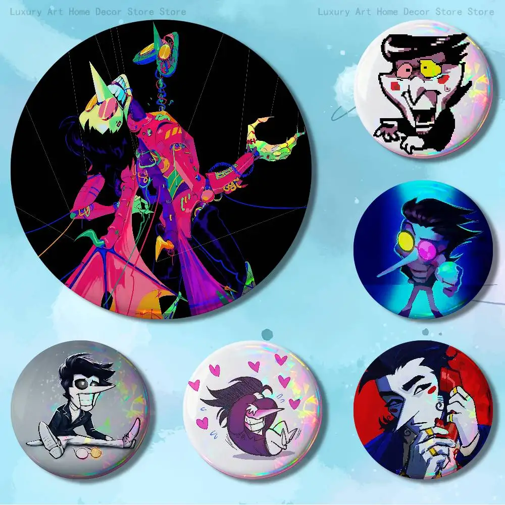 

D-Deltarunes Spamton Game Custom Badges 75mm 44mm 25mm Brooch Backpack Hat Enamel Pins Accessories Toys Gifts