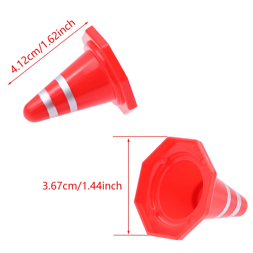 20pcs Simulated Traffic Cones Mini RC Decoration Toys Road Cones for RC Crawler 1/16 1/18 1/24 RC Car SCX24 FCX24 TRX4M Parts