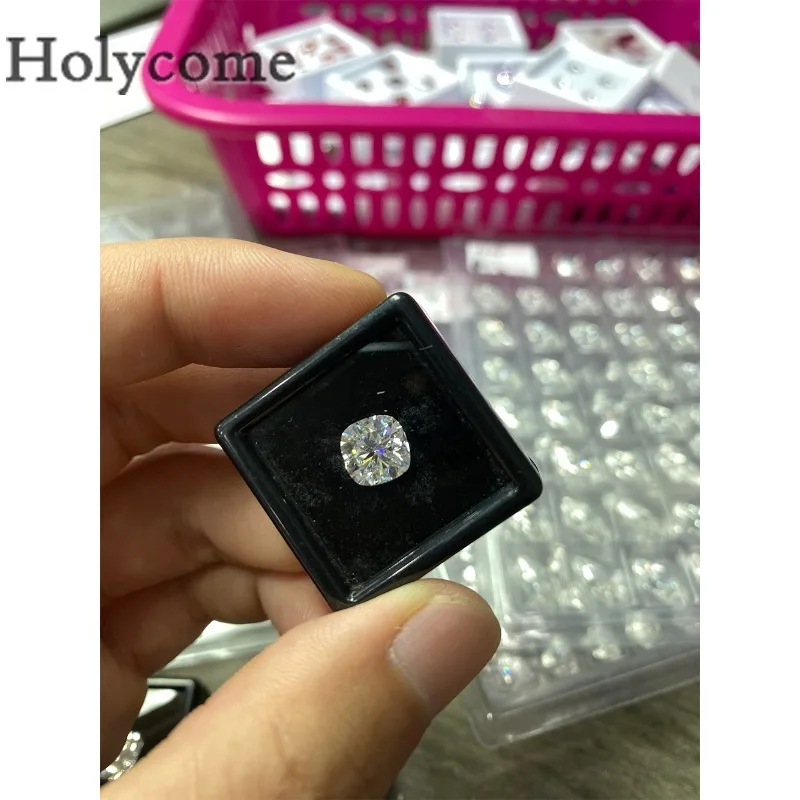 

Moissanite Cushion Cut lab-Grown Gemstone Diamond D-White Full Sizes Beads Jewelry Accessories Making VVS1 Holycome Wholesale