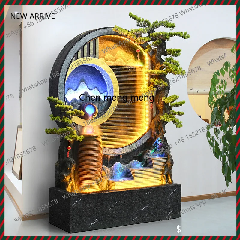 

a48 Wealth billowing water curtain wall running water screen living room balcony villa courtyard decoration, landscape ornament