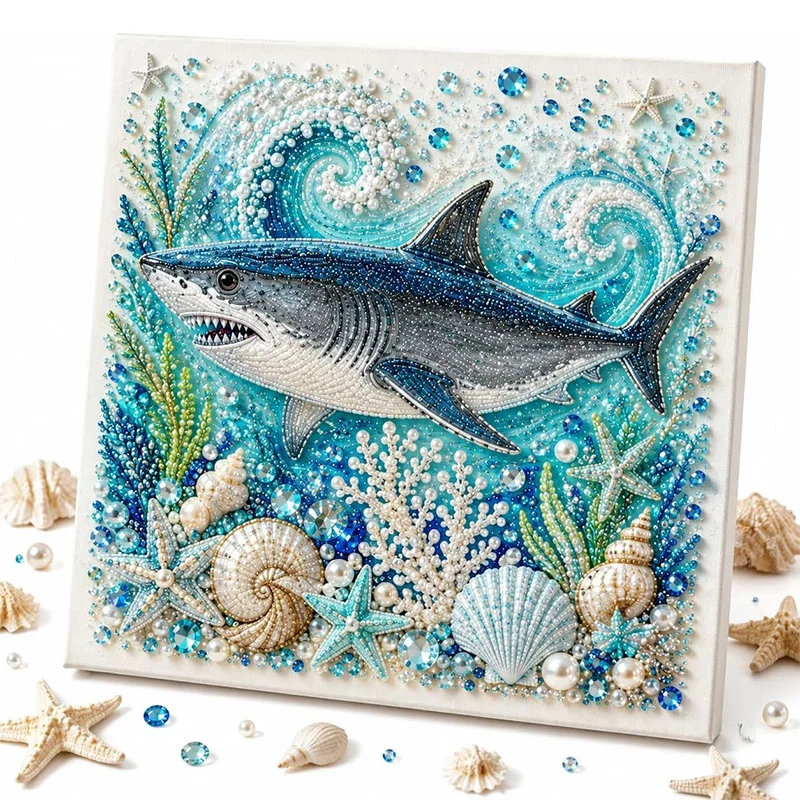Ocean Theme Pearl Art DIY Kit Octopus Wave 3D Pearl Craft Kit Sea Turtle Sparkling Coastal Pearls Mosaic Art DIY Home Wall Decor - view 3