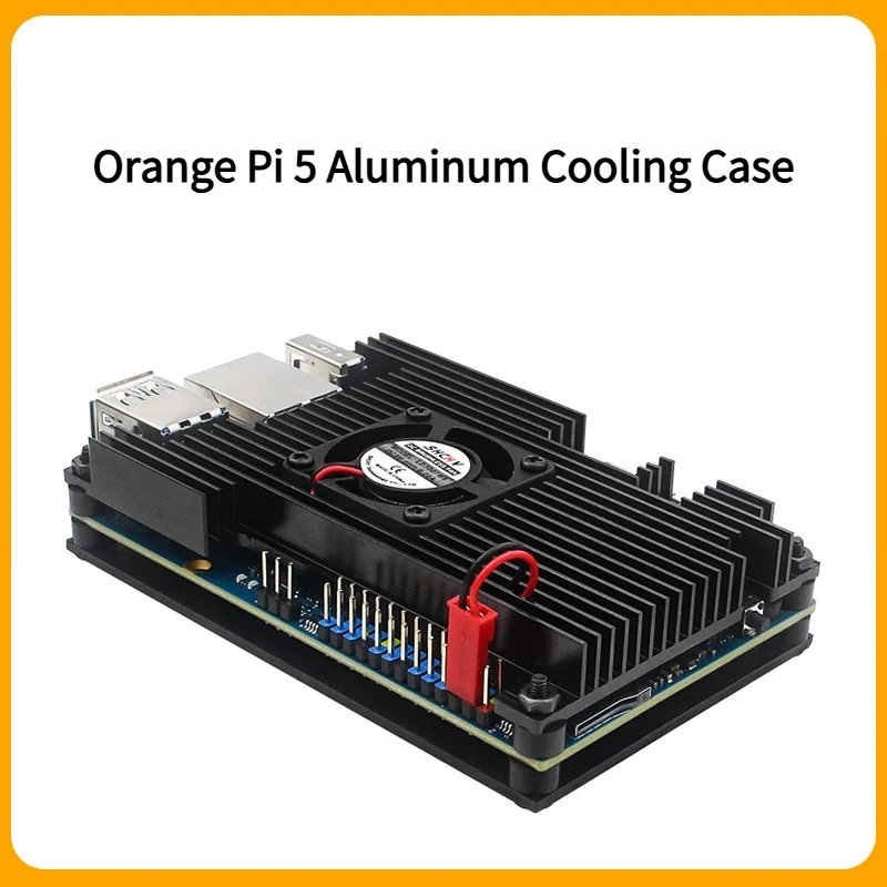 Orange Pi 5 Aluminum Cooling Case with Fan Metal Enclosure for Orange Pi 5B SBC Board