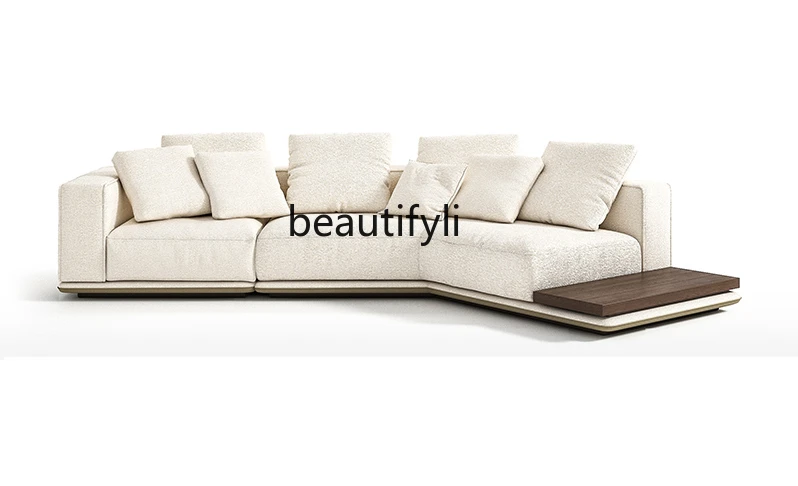 Circular Arc Sofa Light Luxury Modern Italian Minimalist Villa High-End Faux Leather Leather Sofa