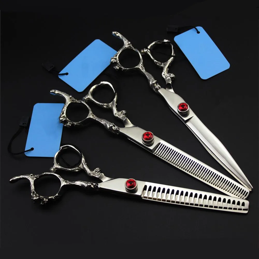 

Professional JP440c steel 7 '' Dragon pet dog grooming hair scissors cutting barber haircut thinning shears Hairdresser scissors