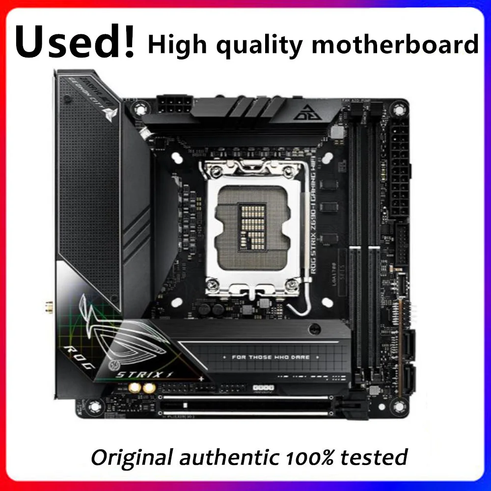 Used MINI ITX For Asus ROG STRIX Z690-I GAMING WIFI Original Desktop Z690 DDR4 Motherboard LGA 1700 Support 12900KF 12700K 12400