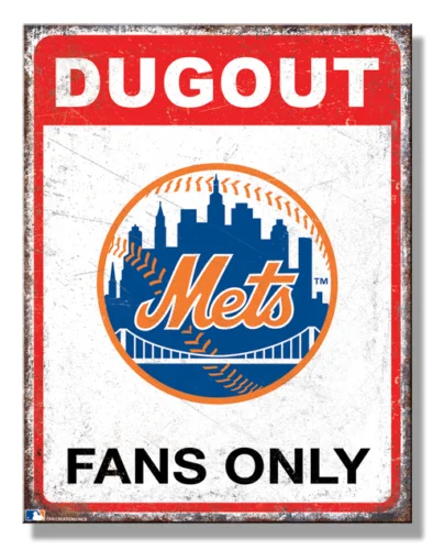 Cartel de Metal de estaño solo para fanáticos de los Mets de Nueva York, decoración de Bar de garaje de cueva de hombre, cartel de 12,5X16 pulgadas