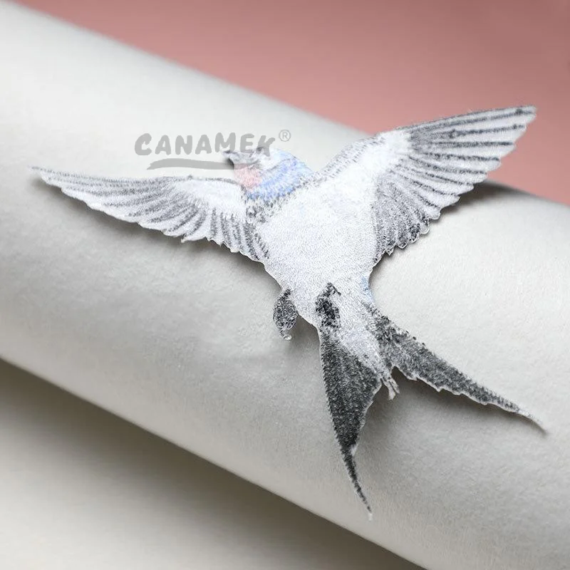 Delicate Swallow Embroidery Patches Fabric For Home Pillow Clothes Accessories Sewing Handmade Applique Repair Crafts