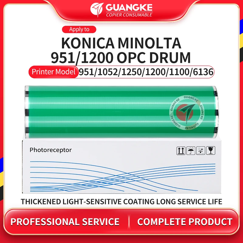 Opc Drum With Gear For Konico Minolta 951 1052 1250 1051 1200 1100 6120 6136 Empty Tube Toner Cartridge Photosensitive Drums