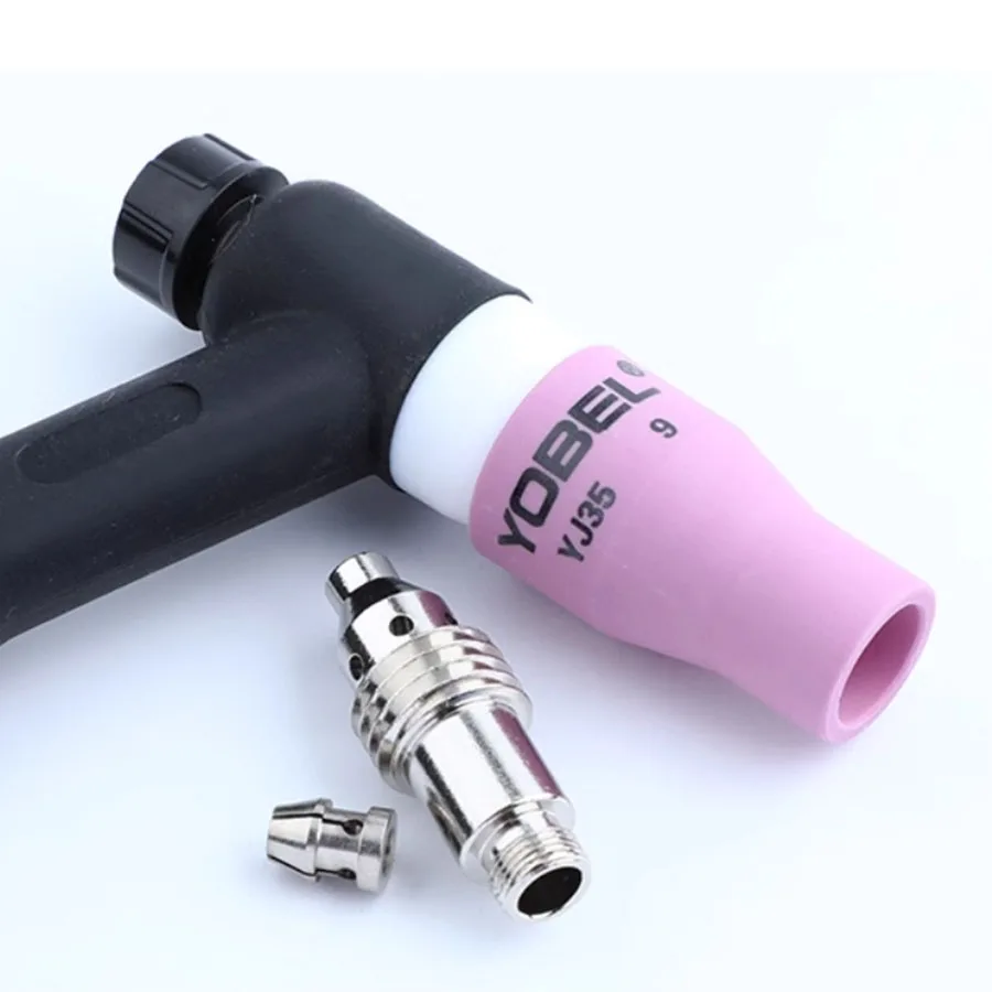Argon arc welding gun ceramic nozzle connector WP18/17/26 tungsten electrode clamp tube guide body YJ35 ceramic nozzle