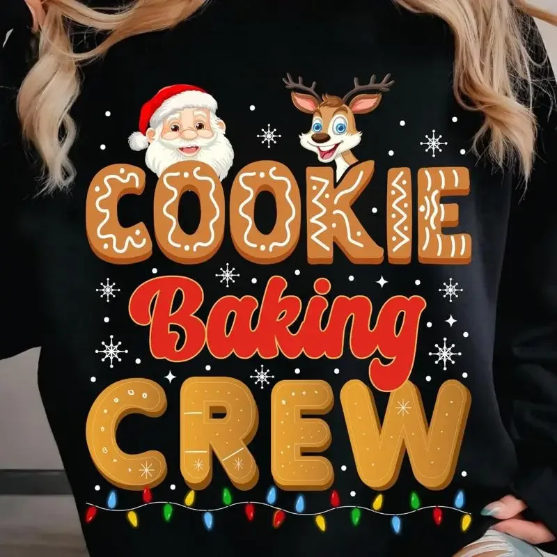 Cookie Baking Crew Sweat T Shirt Group Christmas Lover For Baker Matching Xmas