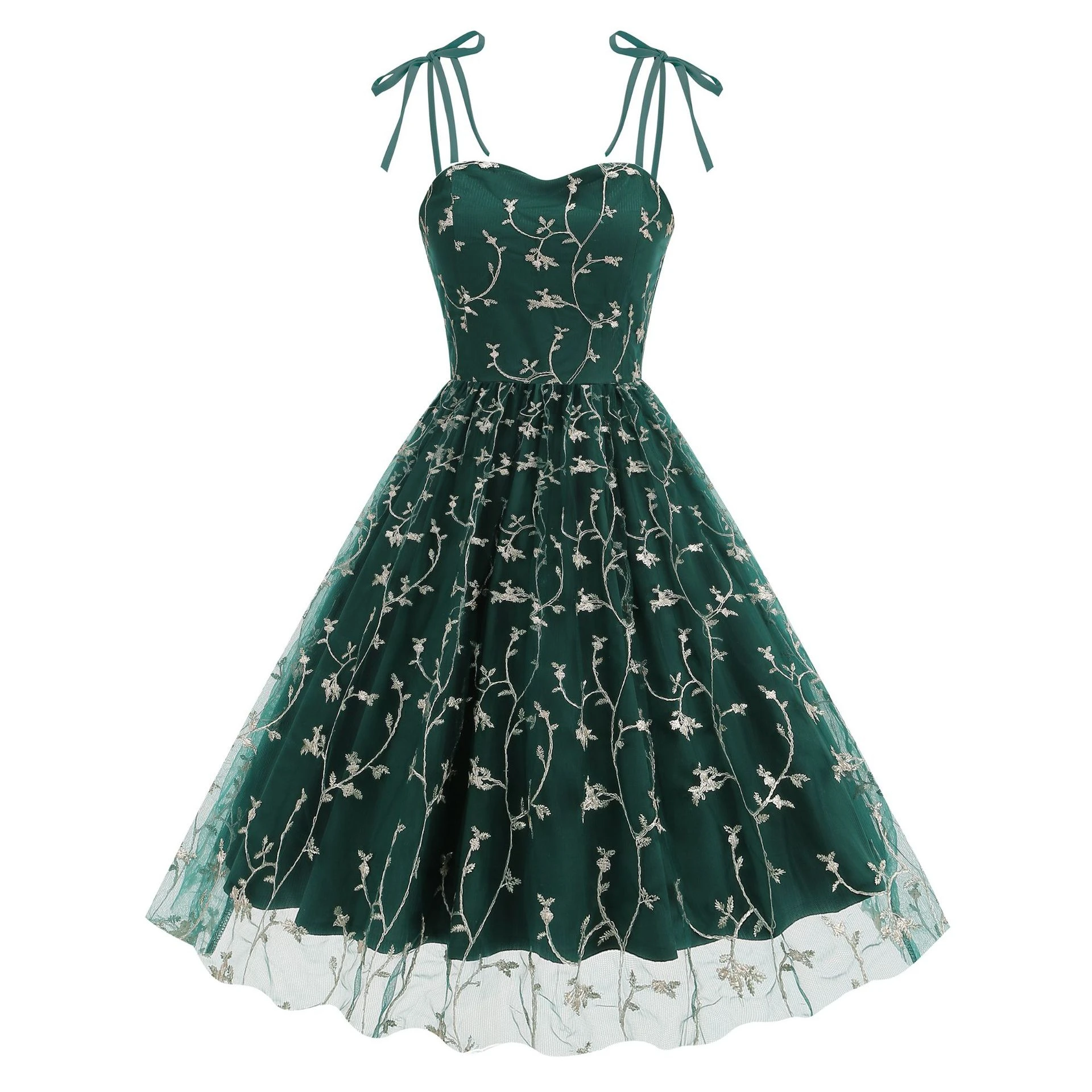 Ele Vintage geborduurde print Par Dr Me ter jurk afslankrok halflange zomer Faion dameskleding