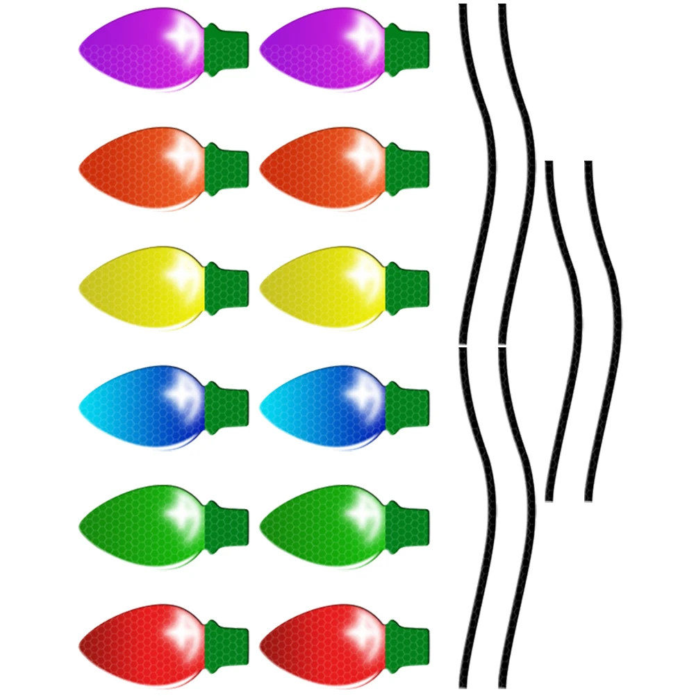 

Magnetic Reflective Stickers Car Garage Door Decor Christmas PVC Bulb Safe Metal Holiday Magnets Vehicle