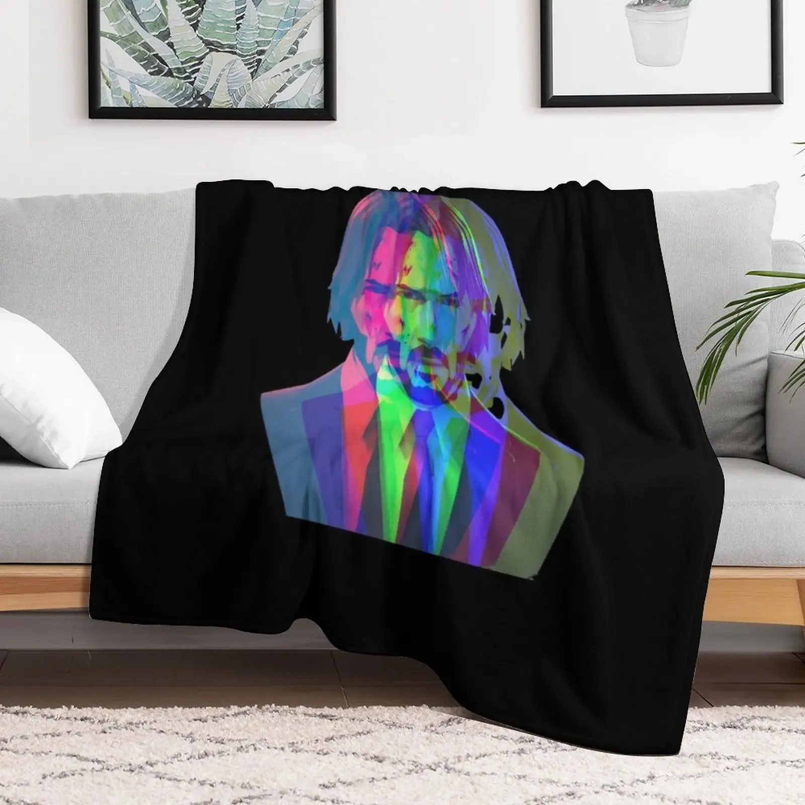 HELLO MY NAME IS Baba yaga / NAME TAG JOHN WICK Throw Blanket Single Fashion Sofas Blankets