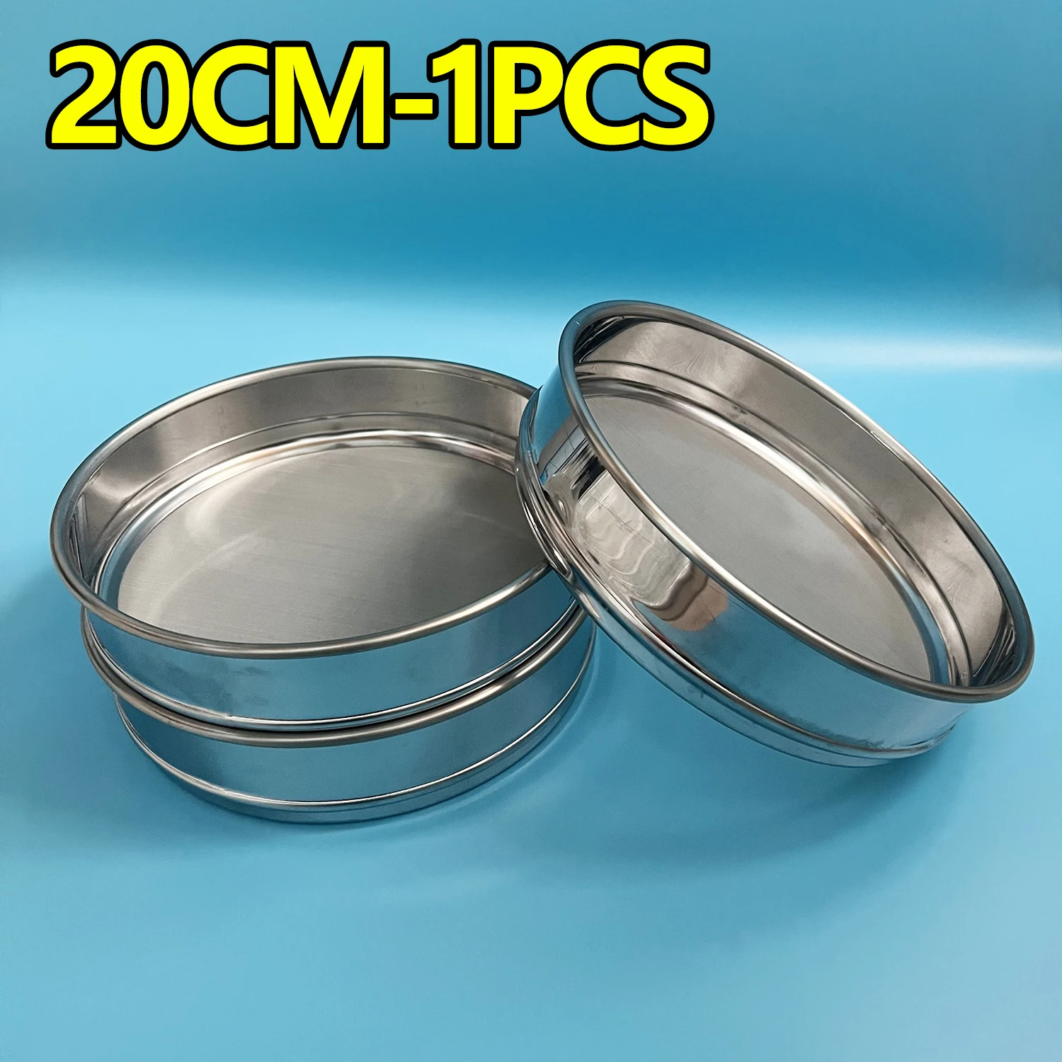 1 piece sieve mesh 20cm stainless steel double-layer punching frame 304 stainless steel mesh sampling sieve