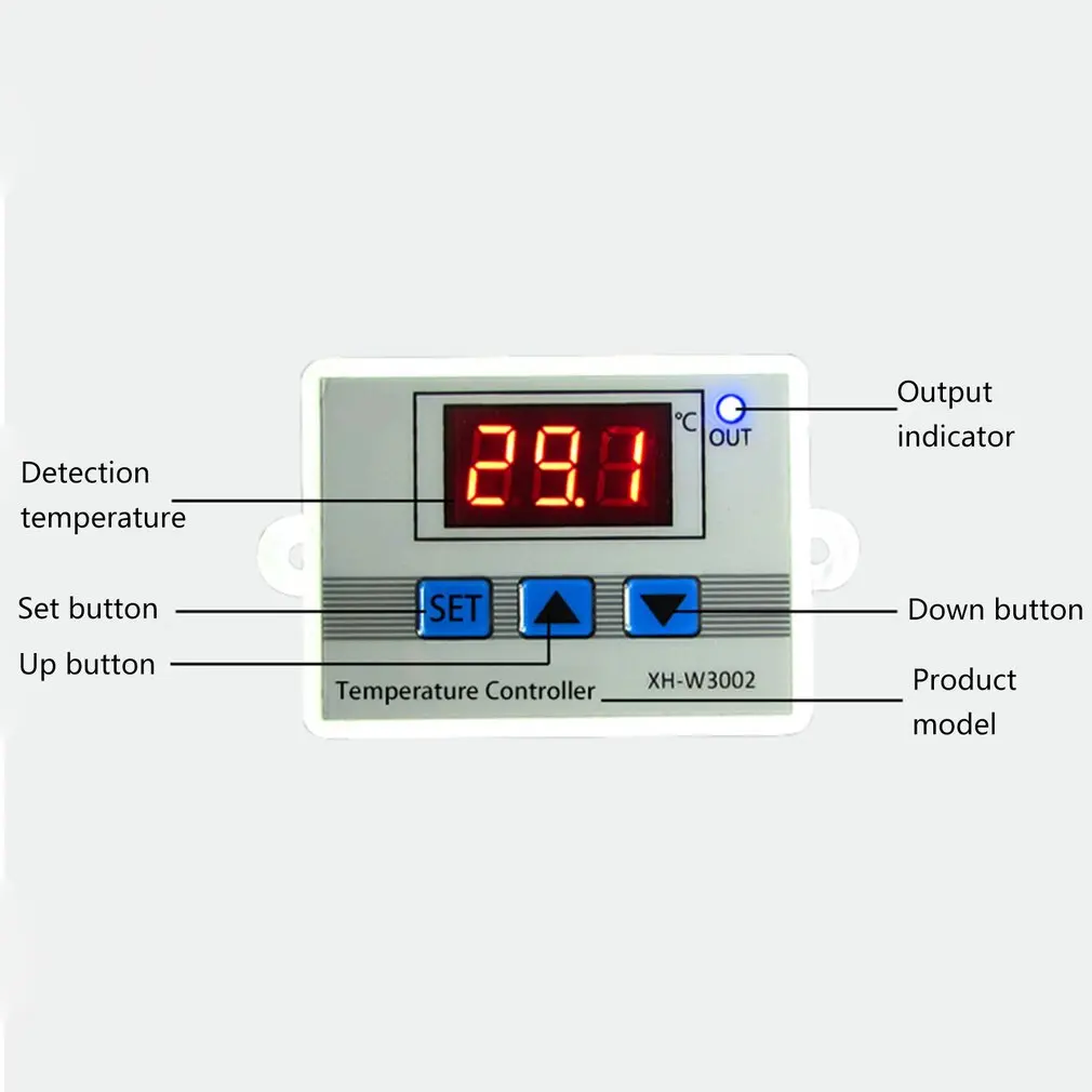 Nieuwe XH-W3002 W3002 Ac 110V-220V Dc 24V Dc 12V Led Digitale Thermoregulator Thermostaat Temperatuurregelaar Schakelaar Meter