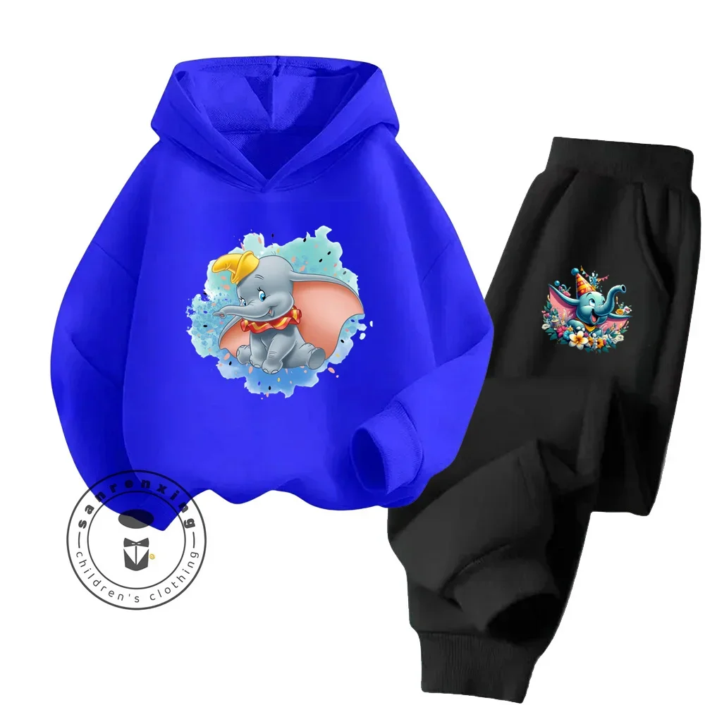 

2024 Cartoon Dumbo Disney Cheap Popular Simple Long Sleeve Boy Girl Lovely Graphic Lively Spring and Autumn Cute Hoodie Set
