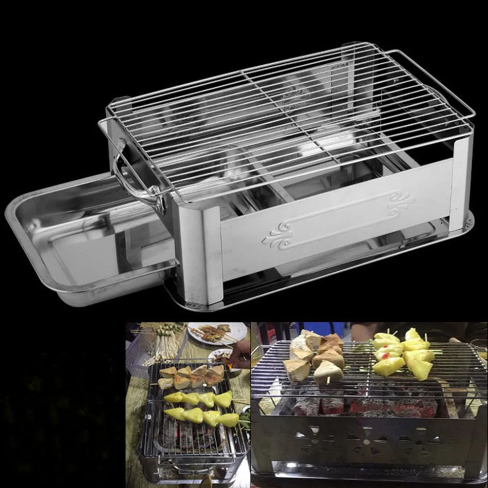 Stainless Steel Bbq Grill Net Fish Roasting Rack Outdoor Camping Picnic Barbecue Cooking Tool Kitchen Accessories