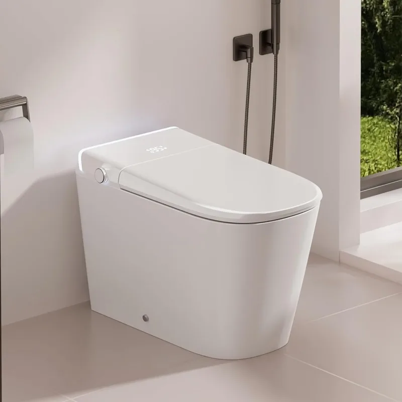 Smart Toilet with Bidet Built In, Bidet Toilet, Auto Flush, Auto Open & Close Lid 64 Modes ,Heated Seat,Warm Water and Air Dryer