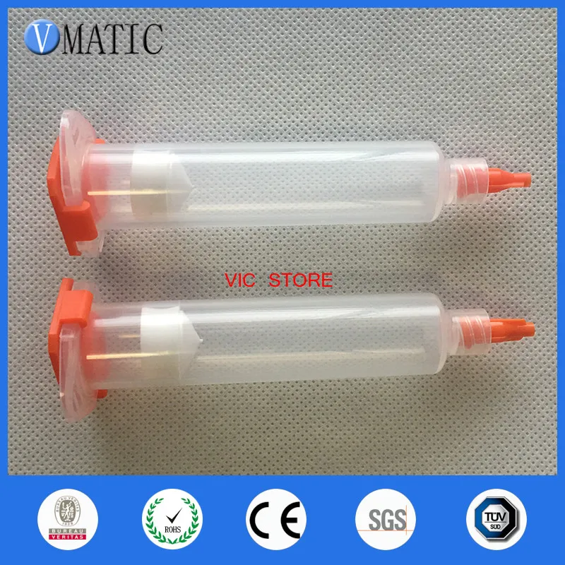 Free Shipping 55Cc/Ml Us Style Dispenser Pneumatic Syringe With Tip Cap And End Cap, Dispensing Syringe