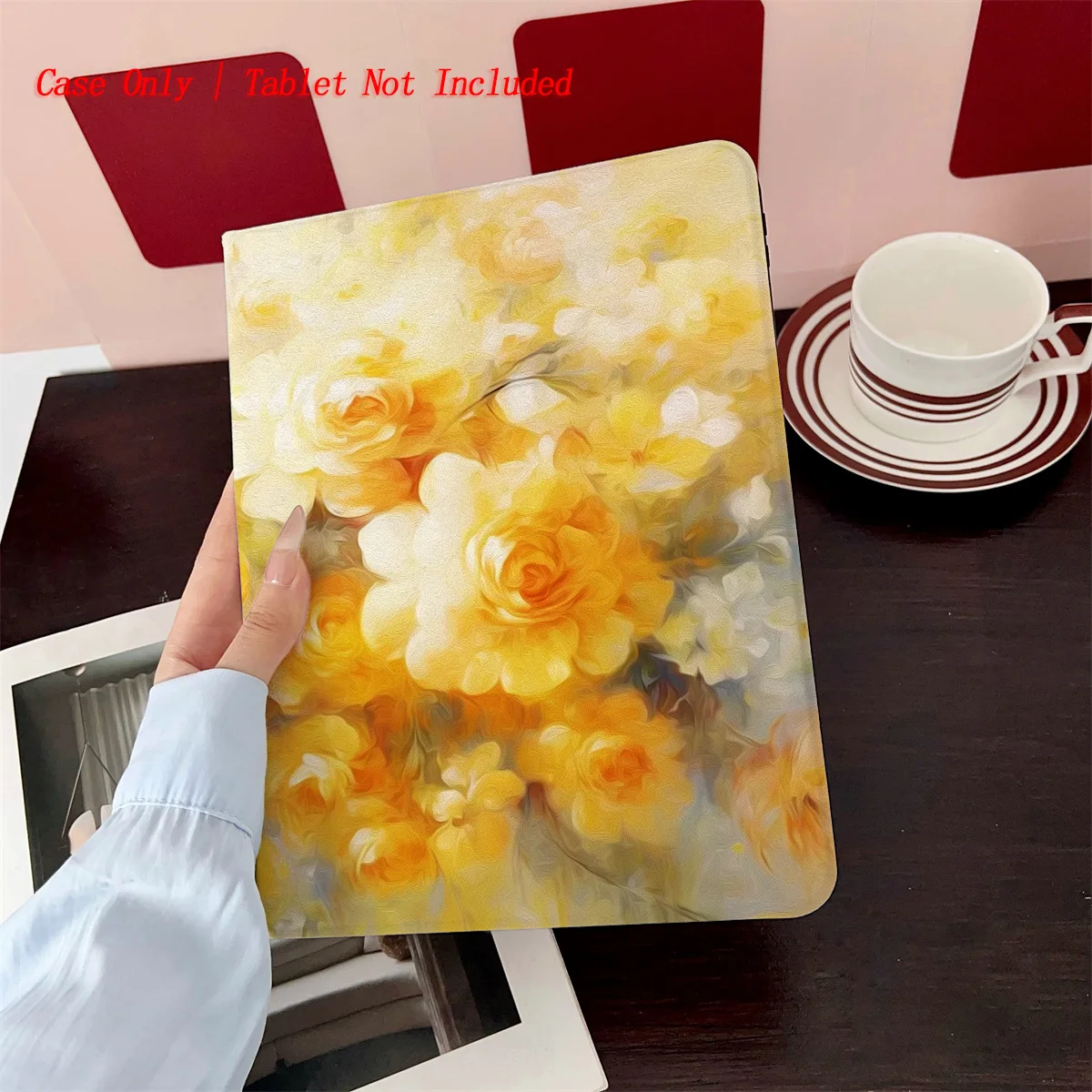 

Charming Yellow Small Flowers Pattern iPad Case for 11th Gen 11-inch/A10 10.9 Auto Sleep/Wake Anti-Yellowing Cover