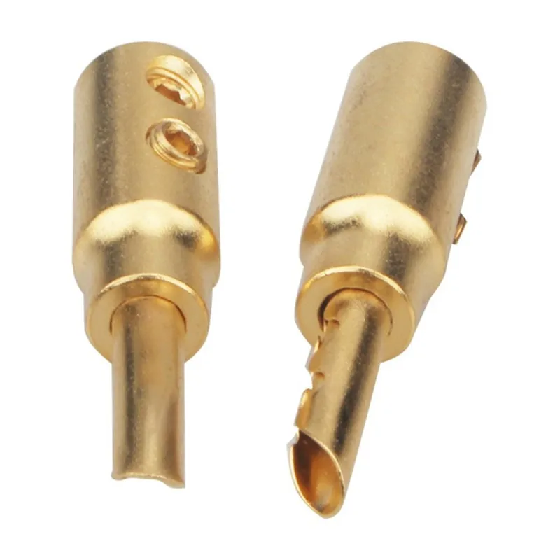 -[A51I Digital]Sand-Plated Gold Banana Plug For Hifi Speakers Pure Copper Audio Wire Terminal Connector For Amplifier Cable
