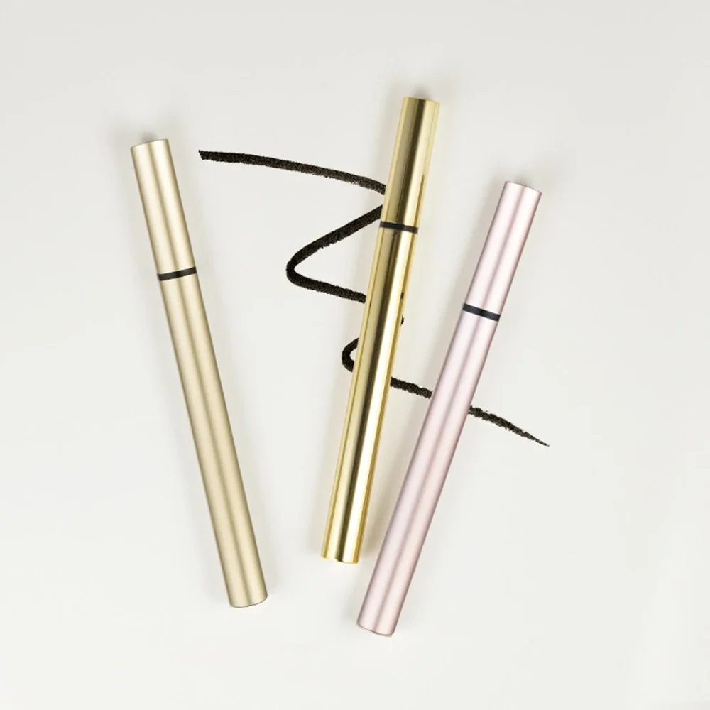 Vegan Makeup Waterproof Quick Dry Eyeliner Pen Private Label Custom Logo Gold Silver Waterproof  Long Lasting Eye Liner Pencil