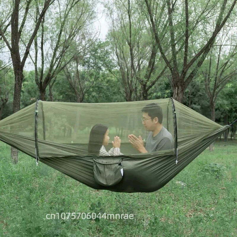 

Mosquito Net Hammock Outdoor Mosquito Proof Camping Hammock with Mosquito Net 210T Parachute Cloth Encrypted Mesh Hammock