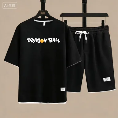 

One Piece Luffy Gear 5 Sun God Nika Print Men's 2 Piece Outfit T-shirt + Shorts Set Anime Streetwear Casual Summer Tracksuit2026