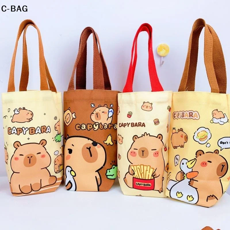 قماش كابيبارا غطاء زجاجة ماء الكرتون مظلة مقاومة للخدش حقيبة التخزين متعة زجاجة ماء الناقل حقيبة المشروبات حماية