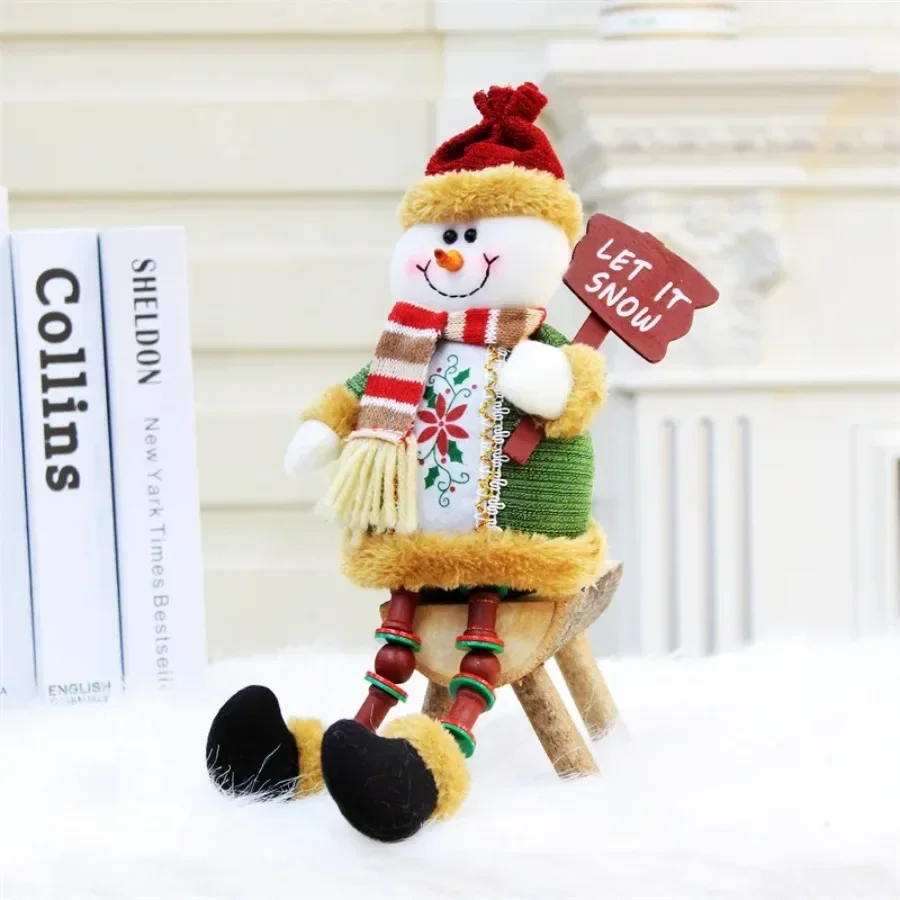 Snowman Christmas Doll Gifts Wooden Feet Snowman Xmas Decoration Home Party Shop Window Desk Ornaments Craft Party Supplies