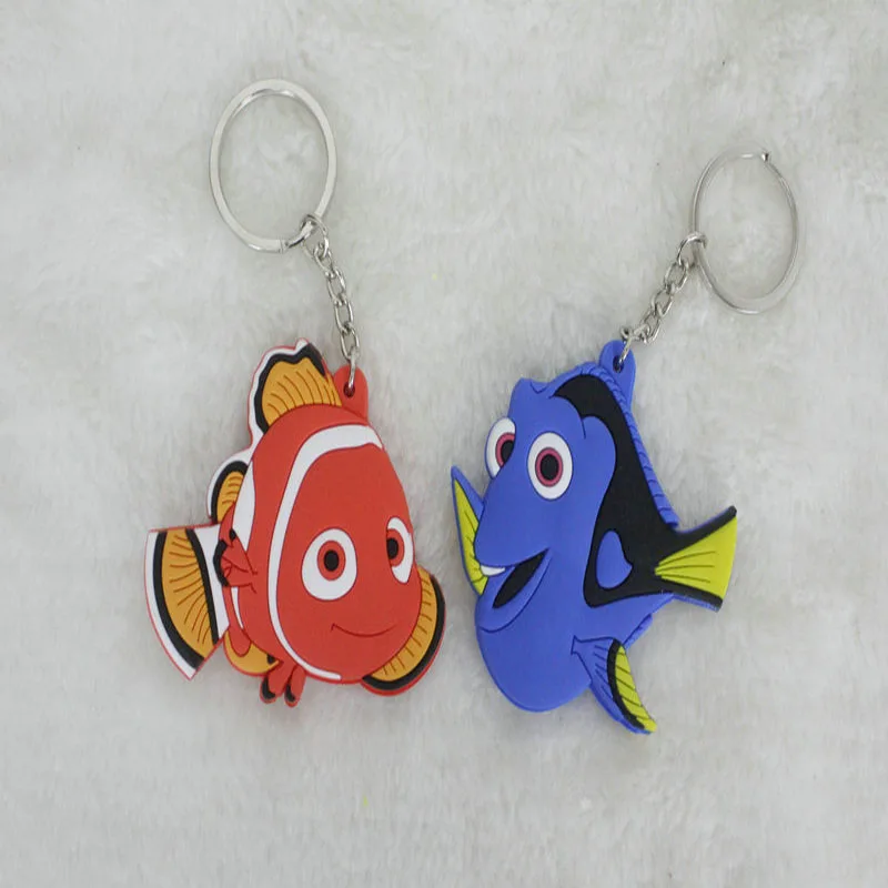 Cartoon Disney Anime Keychain Finding Nemo Kawaii Dory Nemo Double Sided Keyring Fashion Ornament Accessories Car Key Chain Gift