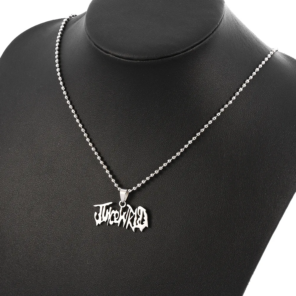 JUICE Wrld Pendant Necklace Singer Rapper Letter Name Chain Necklace Fans Memorial Jewelry Gift  for Men Women Accessories