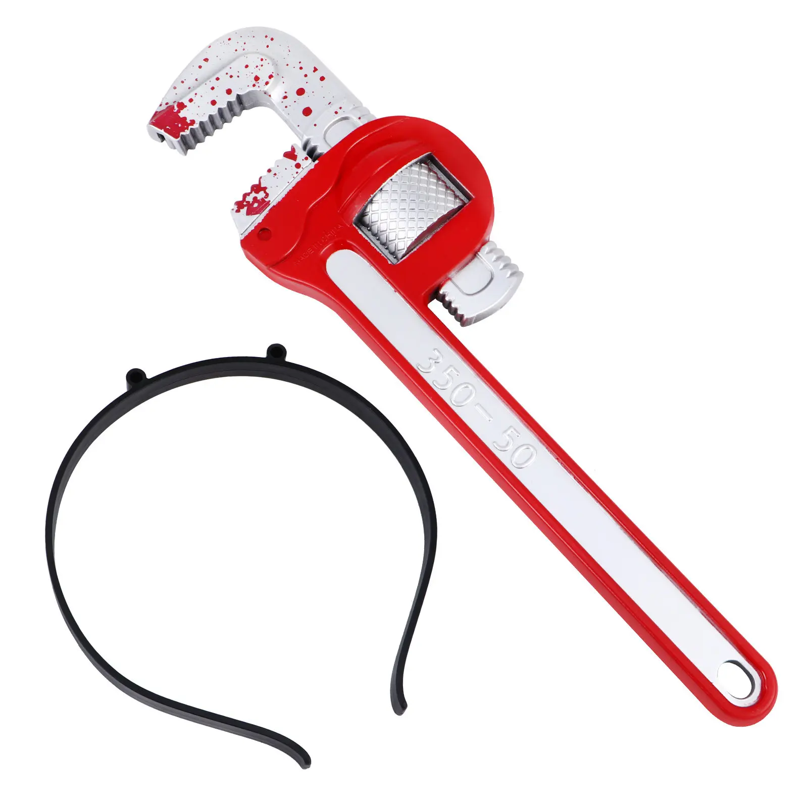 2Pcs Bleeding Hair Band Halloween Headband Trick Effect Realistic Wrench Design for Masquerade Mardi Gras Party Costume Prop