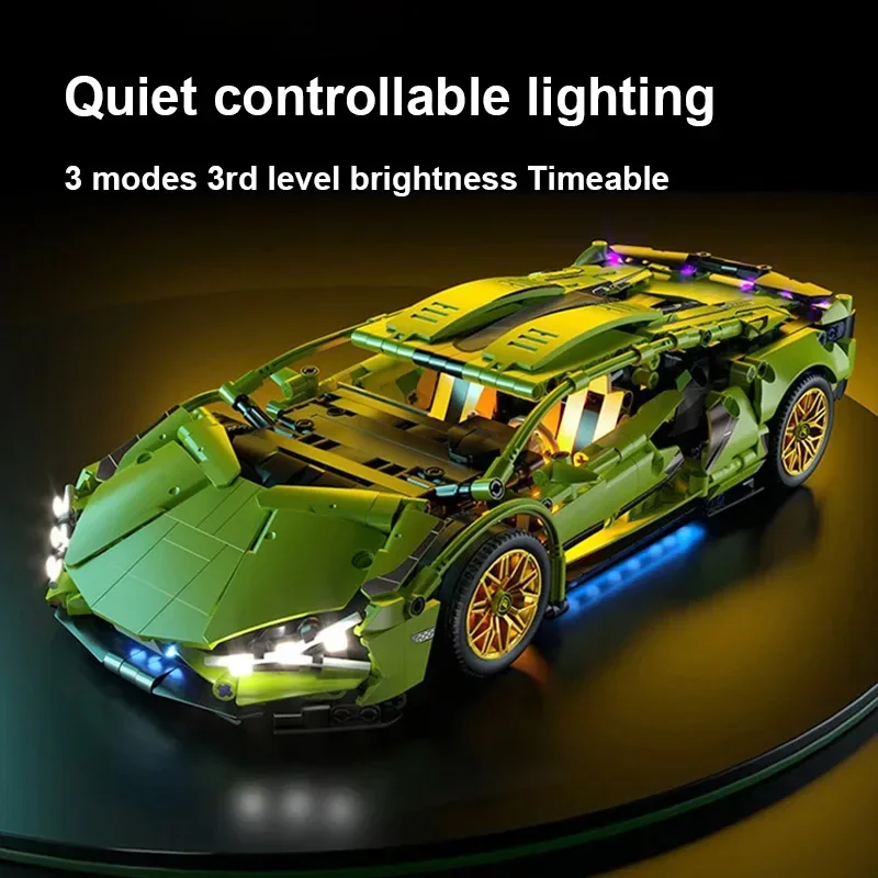 2024 New Sports Car Racing Model Remote Control Car Assembly Small Particle Building Block Toy Boys Birthday Gift