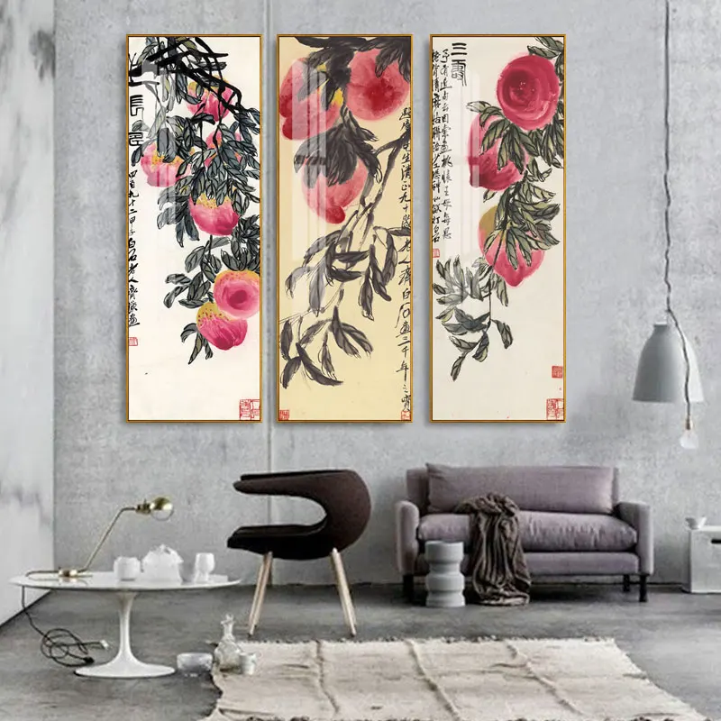 Zen Abstract Traditional Chinese Style Qi Baishi Wall Art Canvas Painting Poster Picture Print For Office Living Room Home Décor