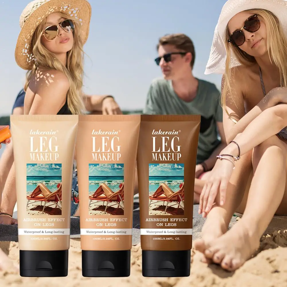 Lakerain Leg Makeup Foundation 100ml Waterproof Long Lasting Airbrush Effect Leg Concealer Body Bronzer For Smooth Skin Care