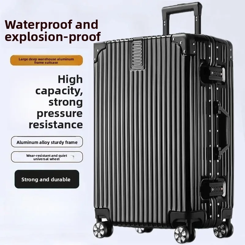 

Durable Large Capacity Suitcase with Trolley Handle Hard Shell Travel Luggage for Men Women Students Secure Locking System