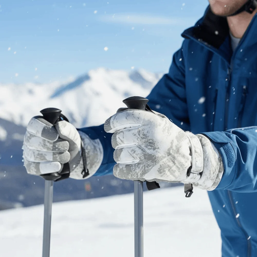 Snowboard Gear Fleece Lined Tie Dye Gloves Windproof Thick Warm Ski Mittens Durable Thermal Touchscreen Handwear Snowboarding