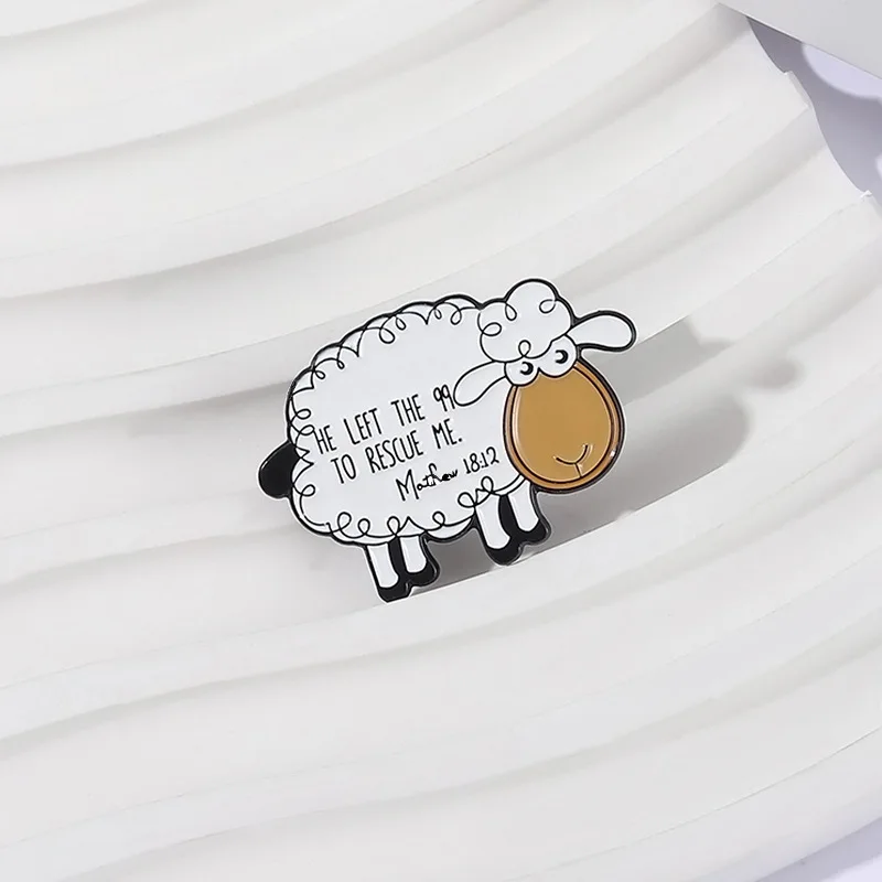 لطيف الأبيض الحيوان الأغنام بروش دبابيس يقتبس انه ترك 99 لإنقاذني المينا سبيكة معدنية التلبيب دبوس مجوهرات الإكسسوارات هدية الدعائم #3