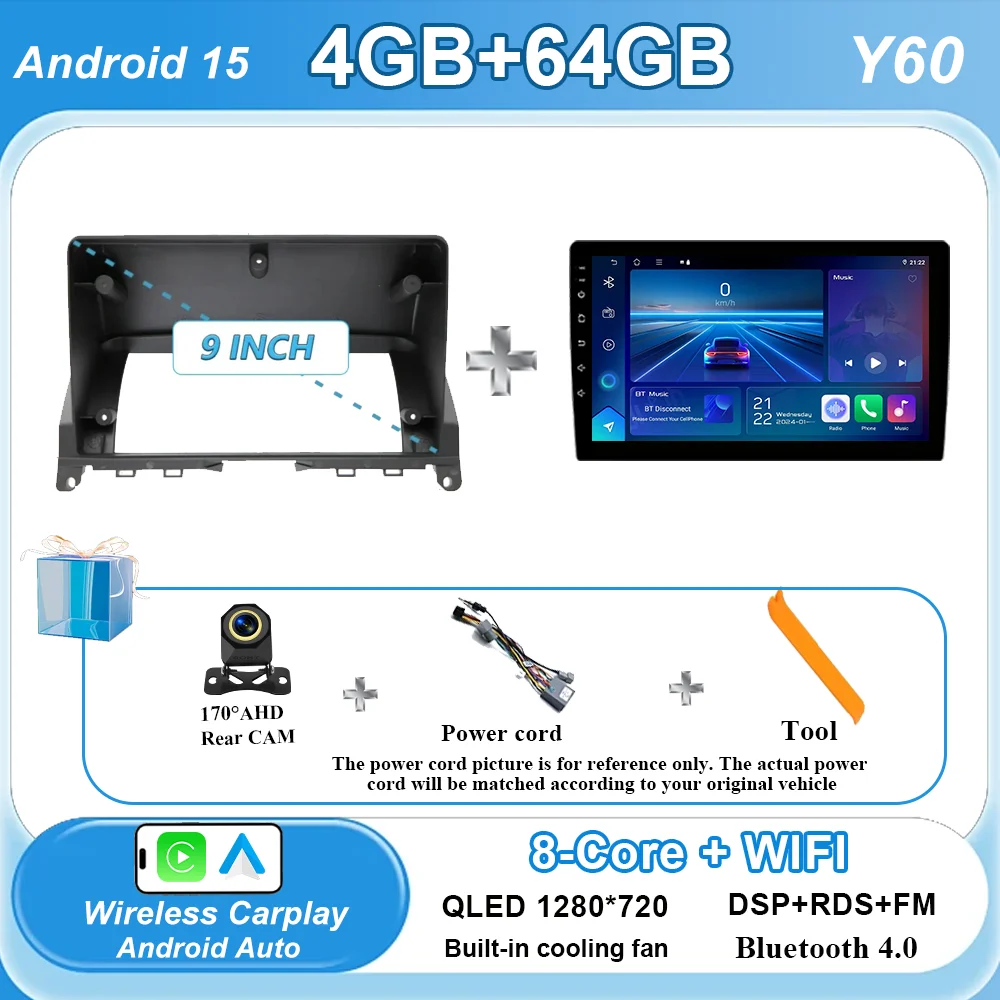 Android 15 Voor Mercedes Benz C Klasse 3 C220 C180 W204 S204 2006-2011 Auto Multimedia Video Player Radio stereo GPS Auto play Auto