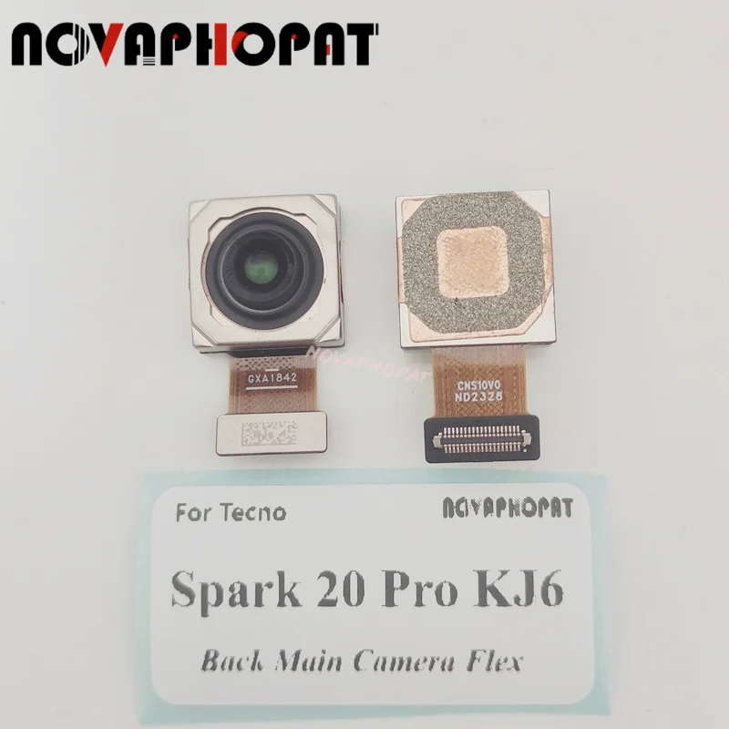 Novaphopat For Tecno Spark 20 Pro KJ6 Back Rear Big Main Camera Module / Front Small Camera Flex Cable Replacement
