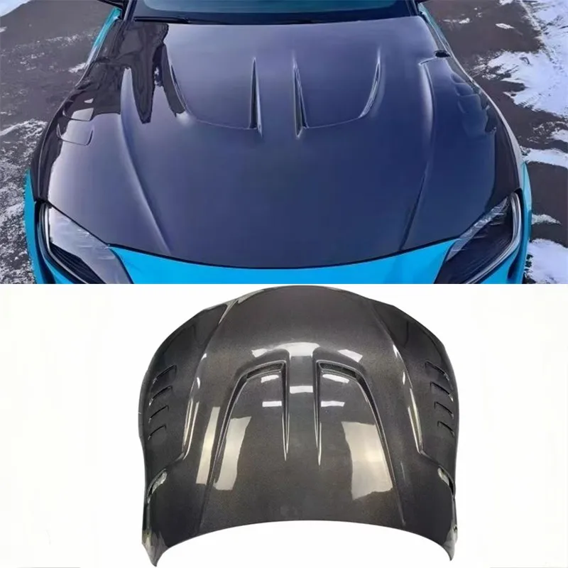 

For Toyota Supra A90 A91 2019-2023 Carbon Fiber Hood Engine Cover Hood Car Headliner Hood Cover Upgrade Auto Parts Kit