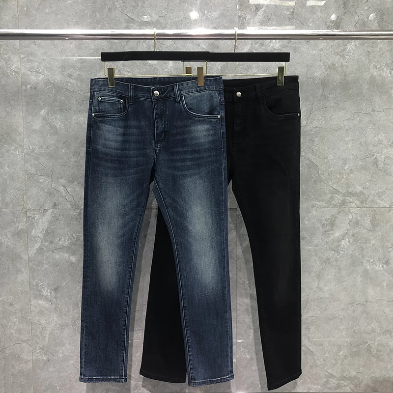 

Luxury brand men's jeans fashionable luxury brand elastic casual pants high-quality unisex men's straight leg denim pants