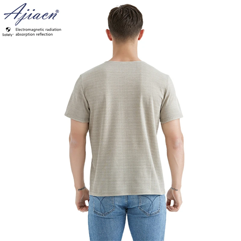 Electromagnetic radiation protective silver fiber knitted fabric T-shirt Mobile phone, computer, WIFI EMF shielding T-shirt