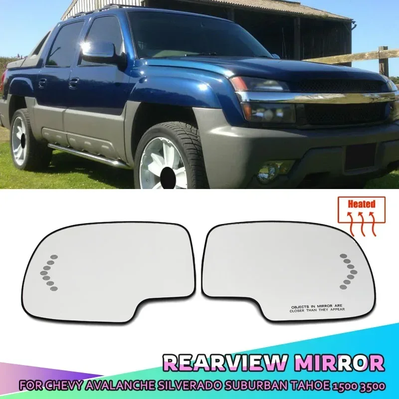 Tür Flügel Rückspiegel Glas Seite Spiegel Objektiv Beheizte Glas Für Chevy Chevrolet Avalanche Silverado Suburban Tahoe 1500 3500